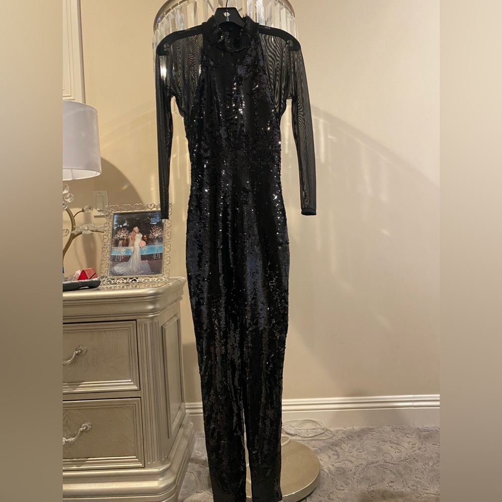 Saint Laurent black sequins bodysuit